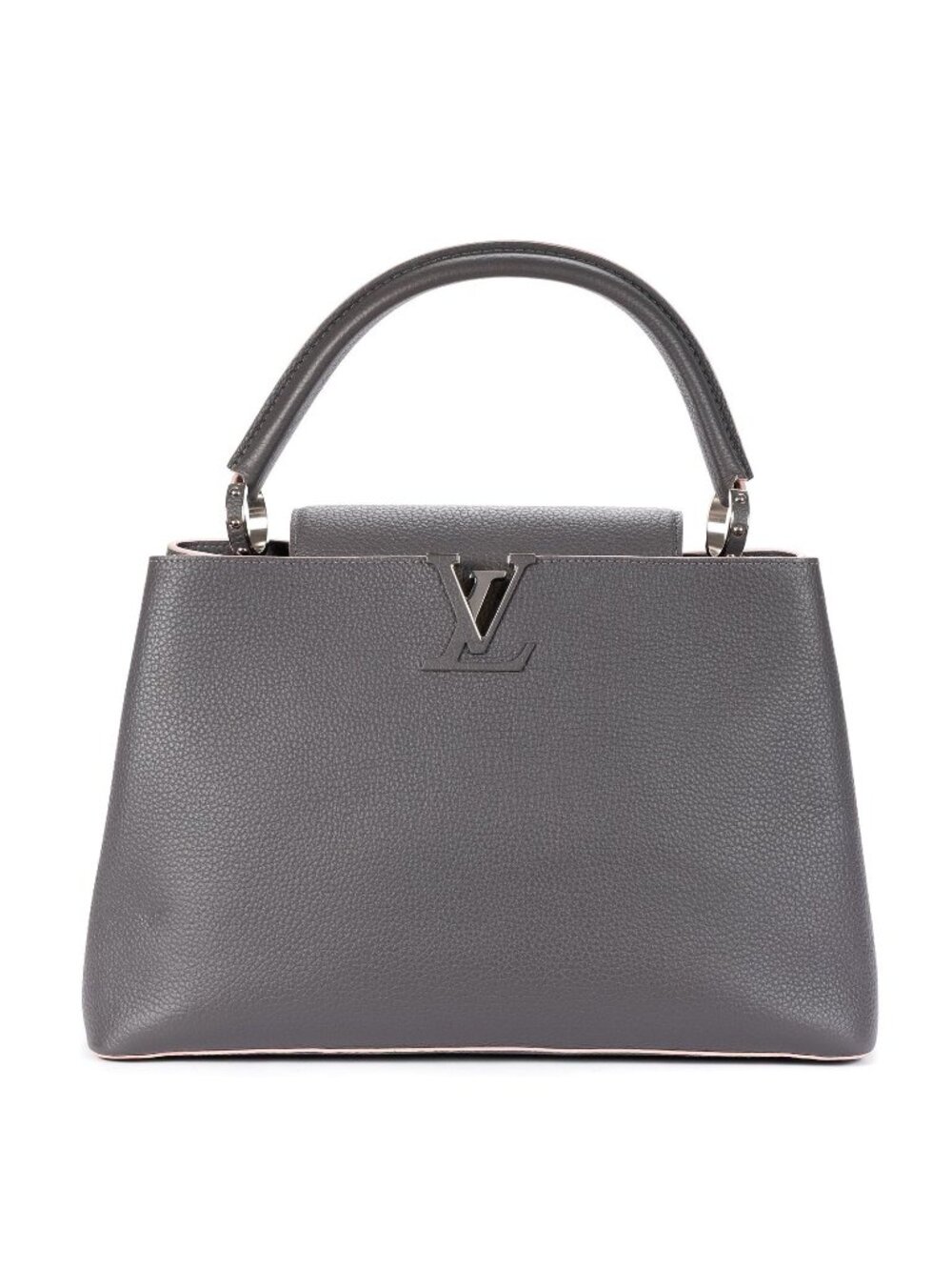 Louis Vuitton Capucines Gray Taurillon Clemence Leather Shoulder Bag